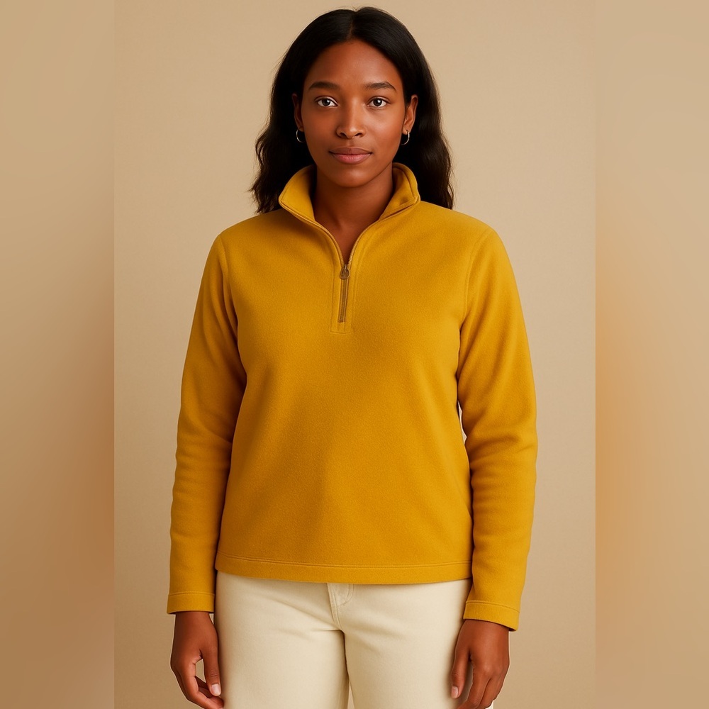 L.L.Bean Vintage  Yellow Fleece Jacket Medium